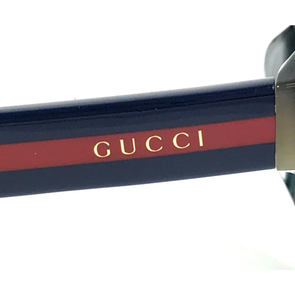 Gucci Sunglasses GG0417SK 004 Blue Red Striped Tortoise Frames w/ Gray Lenses - Picture 5 of 11